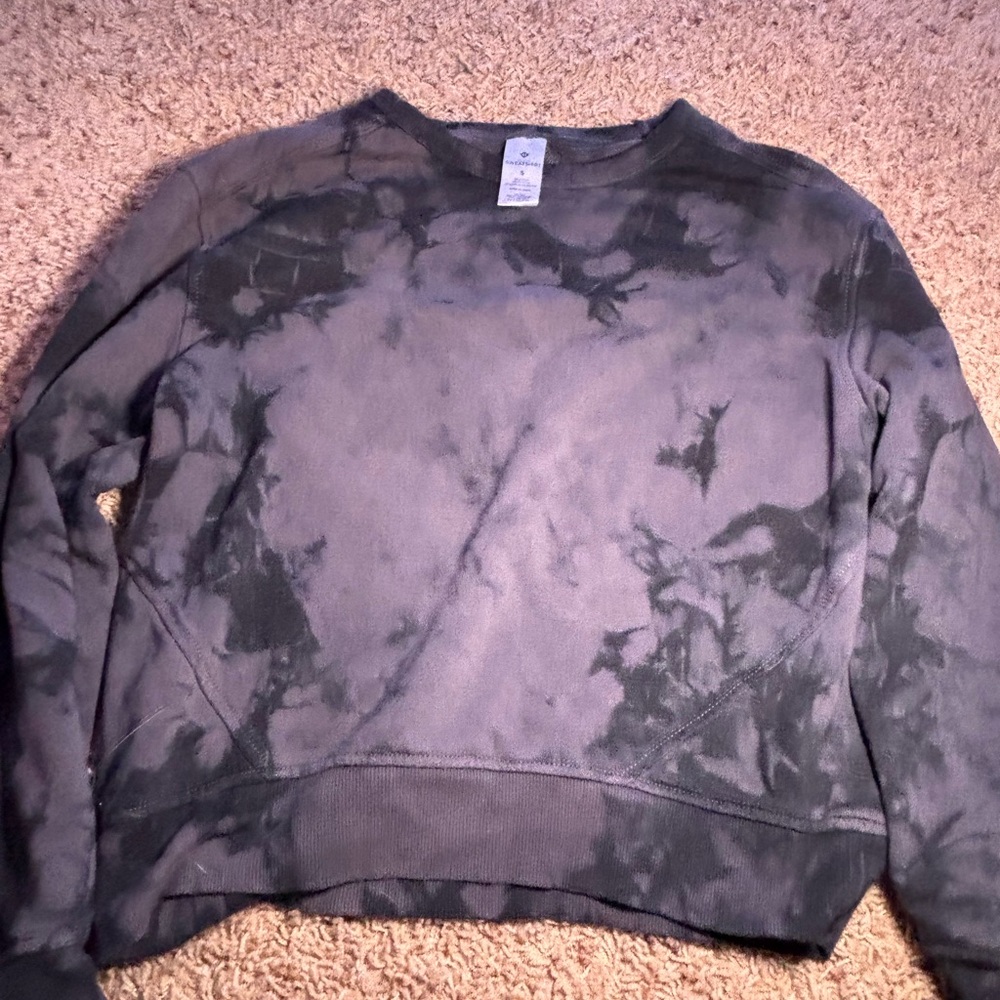 Tie-Dye Crew Neck Sweater - Black and Gray